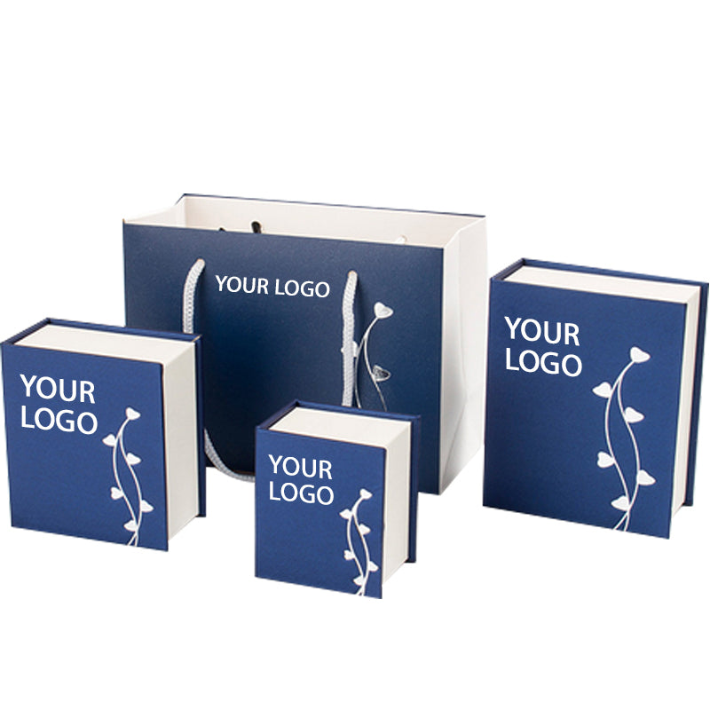Florence Blue Book Shaped Paper Bag (set)