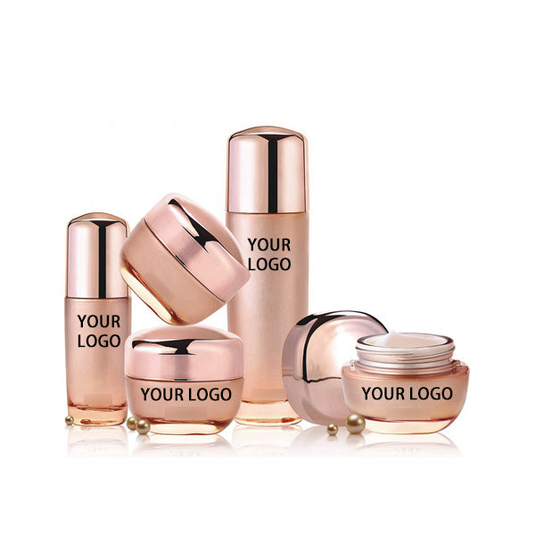 Copenhagen Empty Square Rose Gold Glass Cosmetic Jars